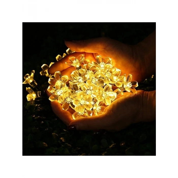 Özel Üretim Şık Peyzaj Solar 30 Ledli Çiçekli Günışığı Bahçe Aydınlatma Dekorasyon Güneş Enerjili