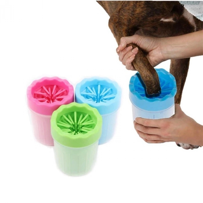 Özel Üretim Silikon Fırçalı Hijyenik Pratik Hazneli Soft Gentle Köpek Pati Yıkama Aparatı Büyük Boy