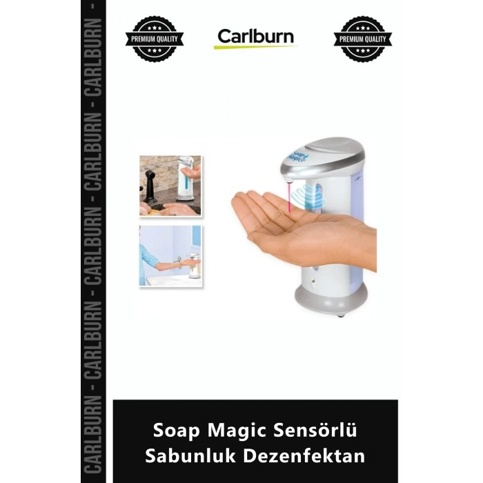 Özel Üretim Otomatik Hijyenik Temassız Kızılötesi Mutfak Banyo Soap Magic Sensörlü Sabunluk Dezenfek
