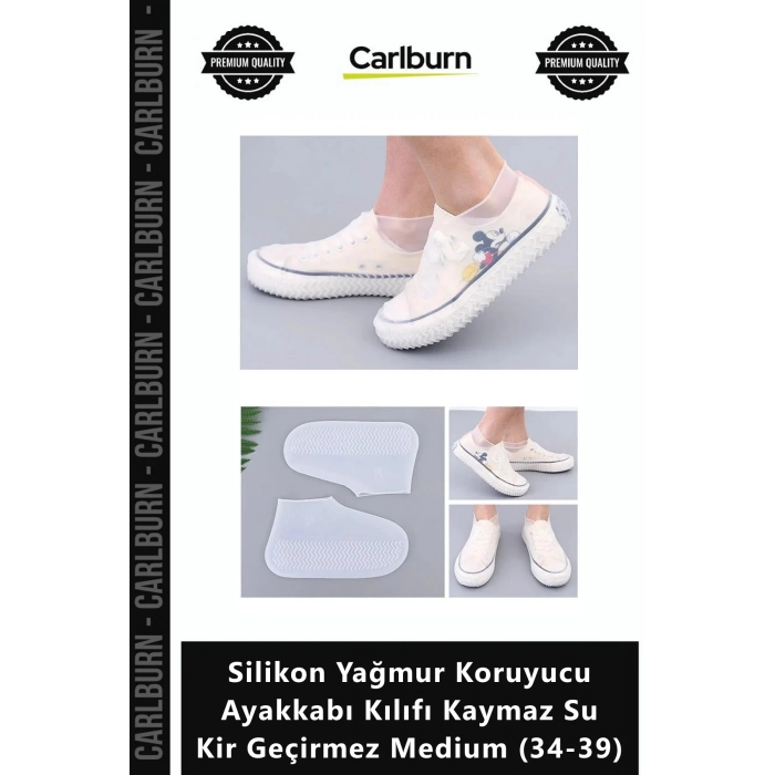 Özel Üretim Esnek Şık Silikon Yağmur Koruyucu Ayakkabı Kılıfı Kaymaz Su Kir Geçirmez Medium 3439