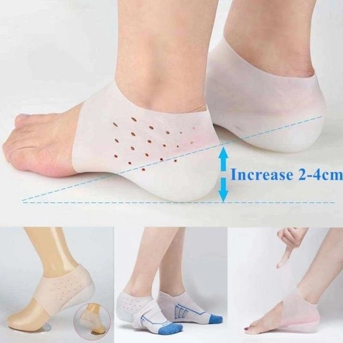 Özel Üretim 5 Cm Boy Uzatan Esnek Ortopedik Konforlu Tabanlık Silikon Boy Uzatıcı Gizli Çorap Topuk