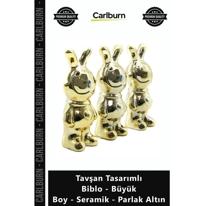 Özel Üretim Dekoratif Modern Lüks Gold Tavşan Tasarımlı Biblo Büyük Boy Seramik Parlak Altın