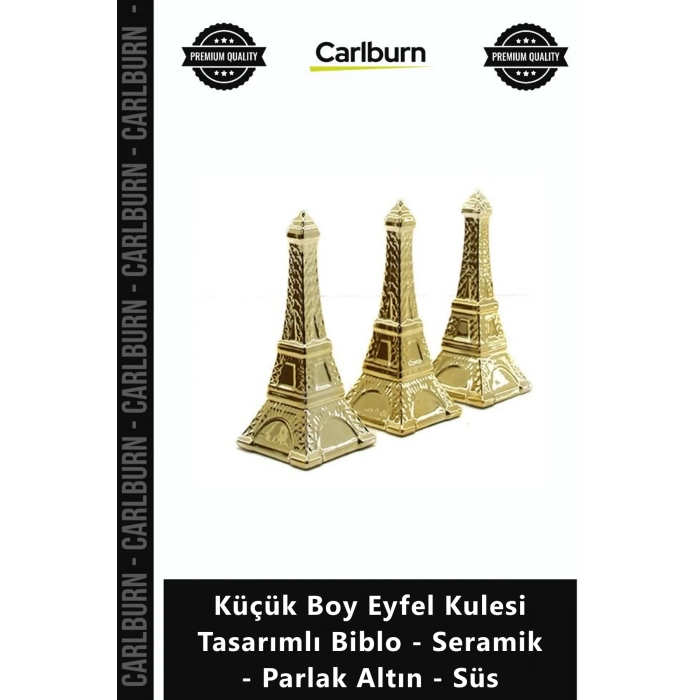 Özel Üretim Gold Hediye Modern Küçük Boy Eyfel Kulesi Tasarımlı Biblo Seramik Parlak Altın Süs