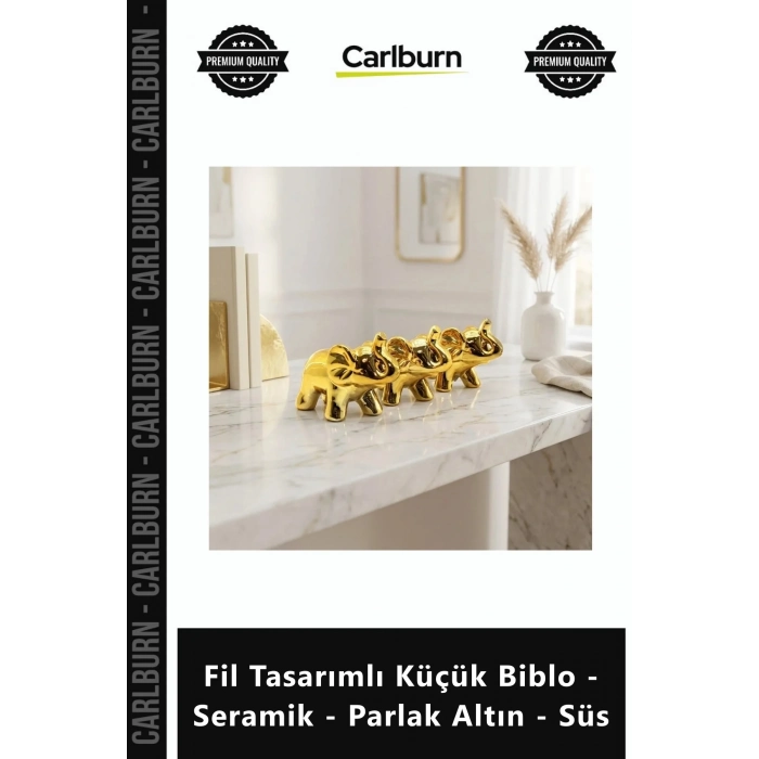 Özel Üretim Modern Gold Dekoratif Şık Obje Fil Tasarımlı Küçük Biblo Seramik Parlak Altın Süs