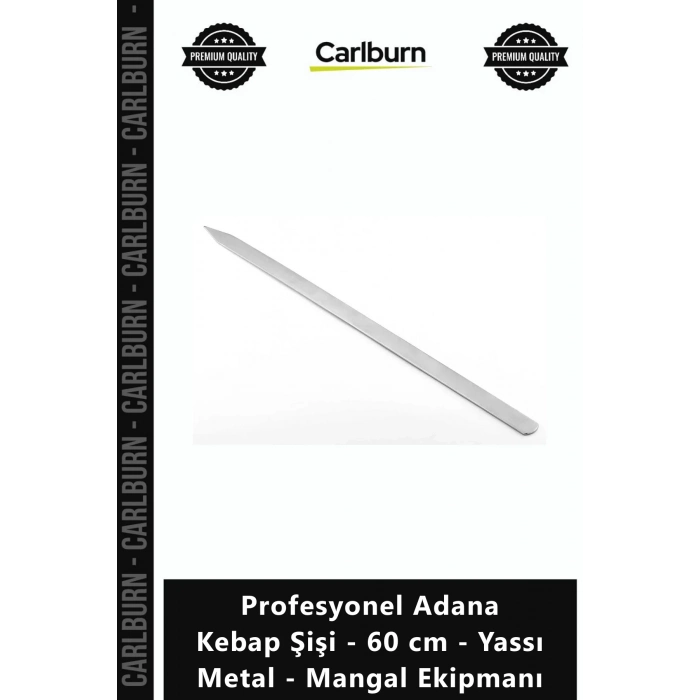 Özel Üretim Dayanıklı Kalın Profesyonel Adana Kebap Şişi 60 cm Yassı Metal Mangal Ekipmanı
