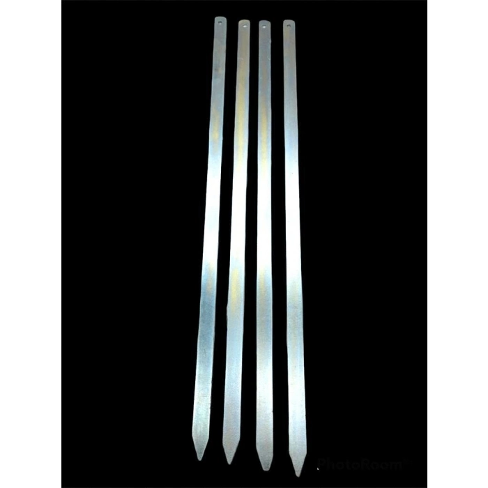 Özel Üretim Mangal Izgara Paslanmaz Çelik Kaliteli Sağlam Geniş Yassı Metal Adana Kebap Şişi 50 cm