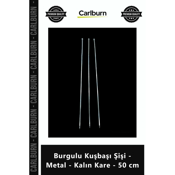 Özel Üretim Mangal Izgara Kebap Ocakbaşı Et Şiş Burgulu Kuşbaşı Şişi Metal Kalın Kare 50 cm