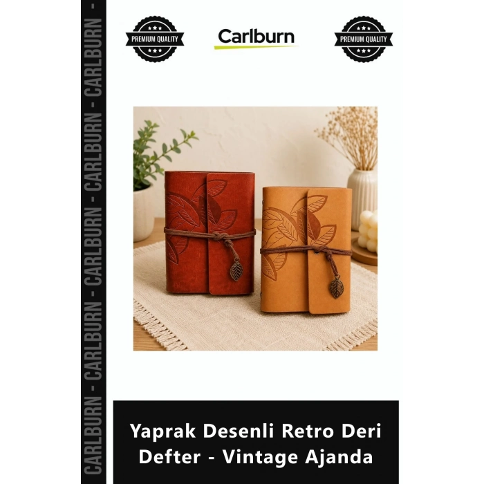 Özel Üretim Eskitme Nostaljik Hediyelik Günlük Yaprak Desenli Retro Deri Defter Vintage Ajanda