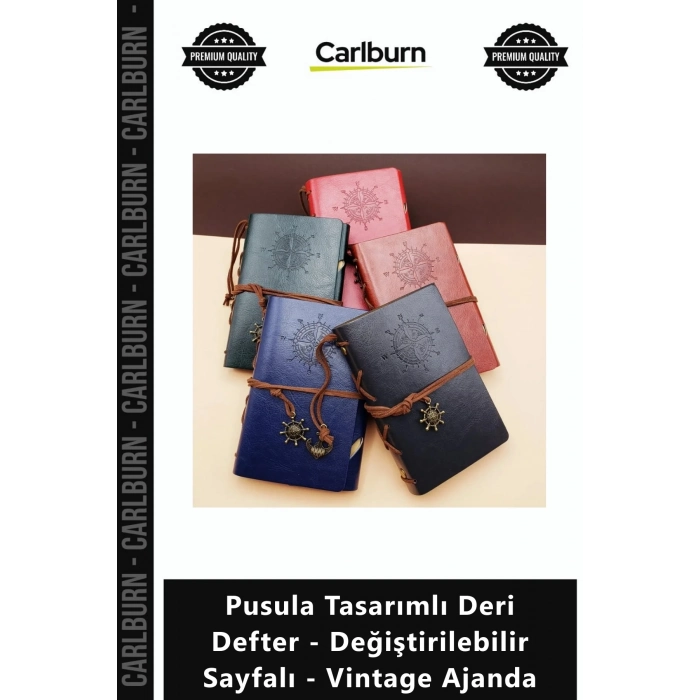 Özel Üretim Hediye Defter Pusula Tasarımlı Deri Defter ğiştirilebilir Sayfalı Vintage Ajanda