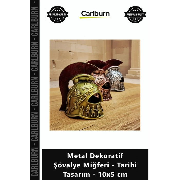 Özel Üretim Antik Masaüstü Koleksiyon Obje Metal Dekoratif Şövalye Miğferi Tarihi Tasarım 10x5 cm