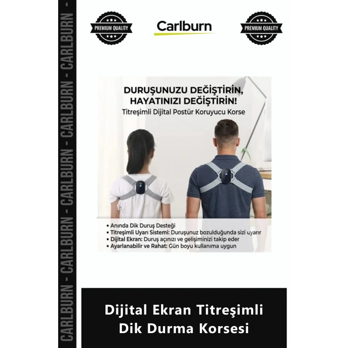 Özel Üretim Akıllı Sensörlü Postür Düzeltici Aparatı Dijital Ekran Titreşimli Dik Durma Korsesi