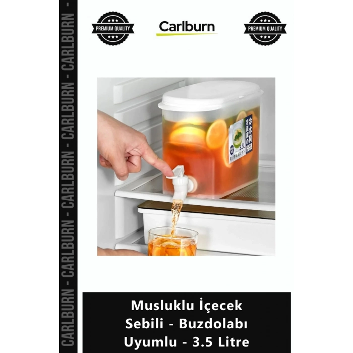 Özel Üretim Detoks Su Meyve Suyu Servis Hazne Musluklu İçecek Sebili Buzdolabı Uyumlu 35 Litre
