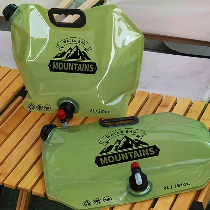 Özel Üretim Sızdırmaz Geniş 8 Litre Katlanabilir Musluklu Su Kabı Kamp Doğa Taşıma Kulplu
