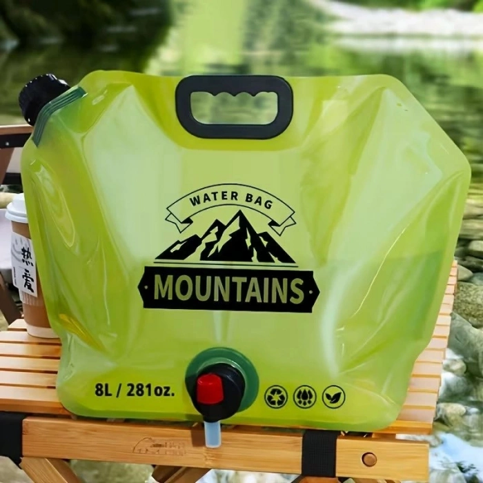 Özel Üretim Sızdırmaz Geniş 8 Litre Katlanabilir Musluklu Su Kabı Kamp Doğa Taşıma Kulplu