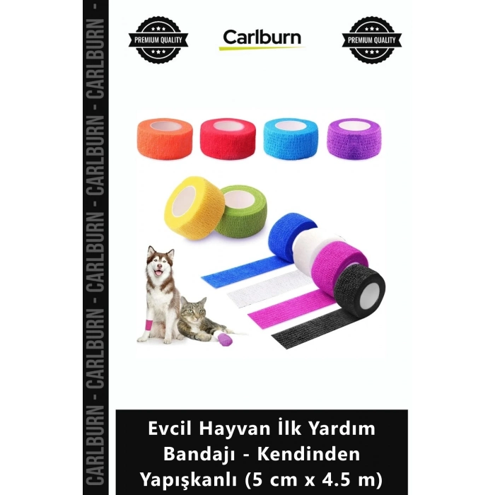Özel Üretim Esnek Kedi Köpek Evcil Hayvan İlk Yardım Bandajı Kendinden Yapışkanlı 5 cm x 45 m