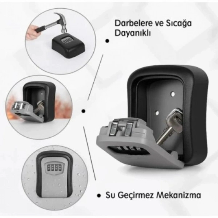 Özel Üretim Airbnb Yazlık Duvara Monte Dayanıklı Şifreli Anahtar Eşya Saklama Güvenlik Kasası
