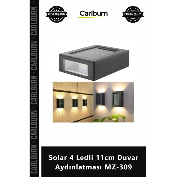 Özel Üretim Gün Işığı Dış Mekan Su Geçirmez Bahçe Solar 4 Ledli 11cm Duvar Aydınlatması MZ309