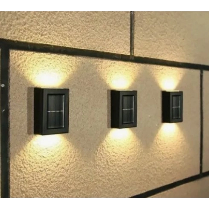 Özel Üretim Gün Işığı Dış Mekan Su Geçirmez Bahçe Solar 4 Ledli 11cm Duvar Aydınlatması MZ309