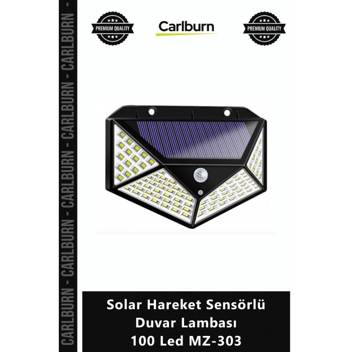 Özel Üretim Bahçe Aydınlatma 3 Kademeli Beyaz Solar Hareket Sensörlü Duvar Lambası 100 Led MZ303