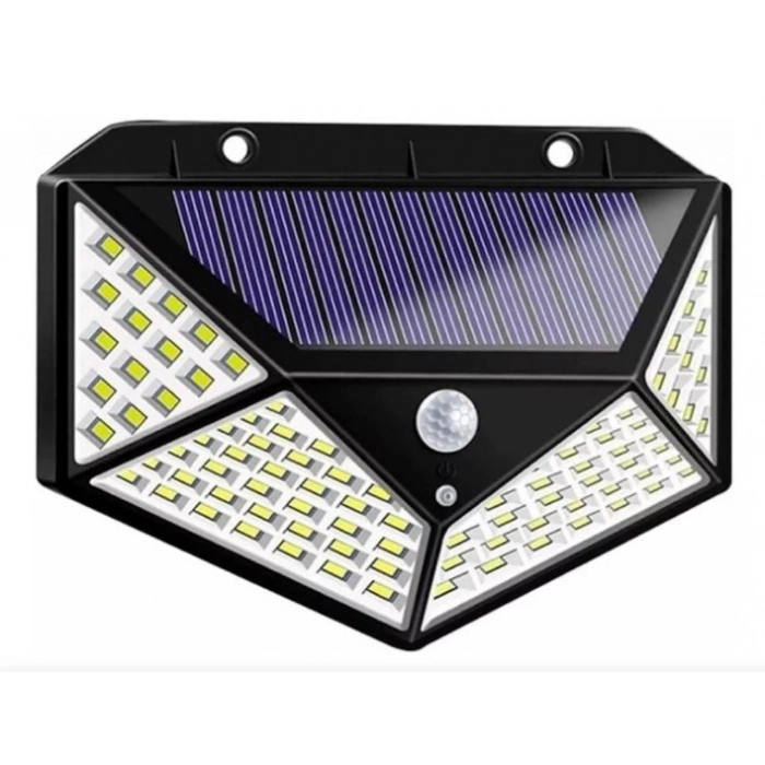 Özel Üretim Bahçe Aydınlatma 3 Kademeli Beyaz Solar Hareket Sensörlü Duvar Lambası 100 Led MZ303