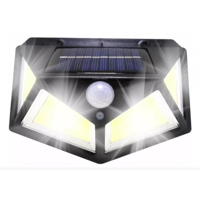 Özel Üretim Bahçe Aydınlatma 3 Kademeli Beyaz Solar Hareket Sensörlü Duvar Lambası 100 Led MZ303