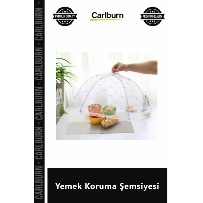 Özel Üretim 60x60x25 cm Katlanabilir Pratik Sinek File Toz Geçirmez Fileli Yemek Koruma Şemsiyesi