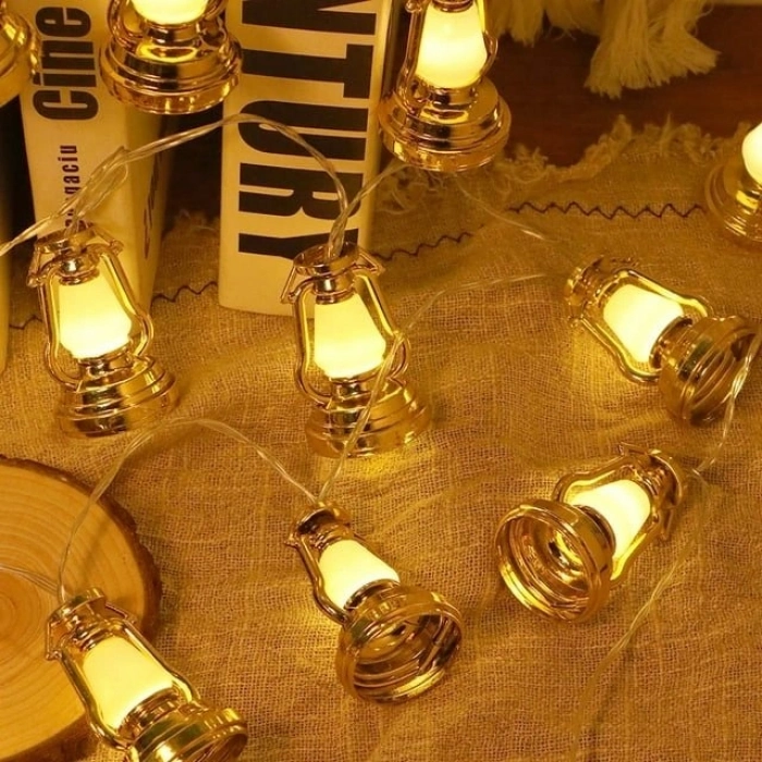 Özel Üretim Şık Dekoratif 3m 10 Led Fişli 8 Kademeli Gün Işığı Ramazan Kandili Led Işık MZ6200267