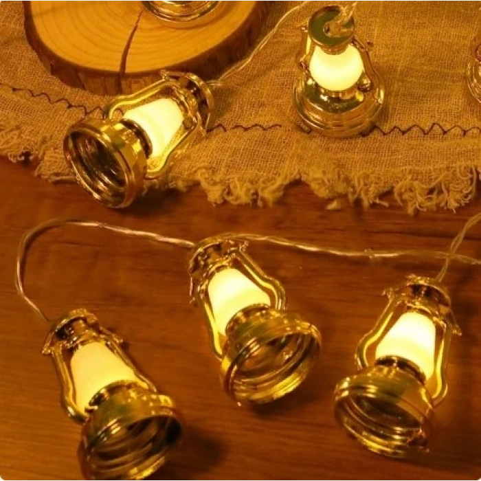 Özel Üretim Şık Dekoratif 3m 10 Led Fişli 8 Kademeli Gün Işığı Ramazan Kandili Led Işık MZ6200267