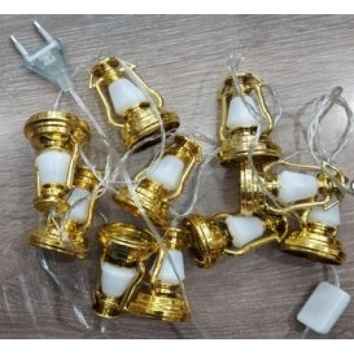 Özel Üretim Şık Dekoratif 3m 10 Led Fişli 8 Kademeli Gün Işığı Ramazan Kandili Led Işık MZ6200267