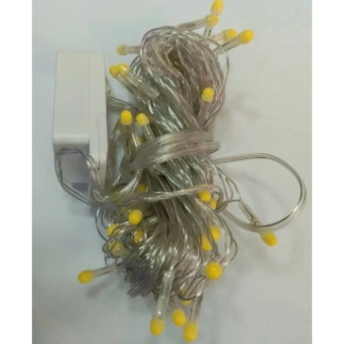 Özel Üretim 8 Fonksiyonlu Fişli Dekoratif Şık 10m 100 Led Damla Uçlu Led Işık Gün Işığı Şeffaf Kablo