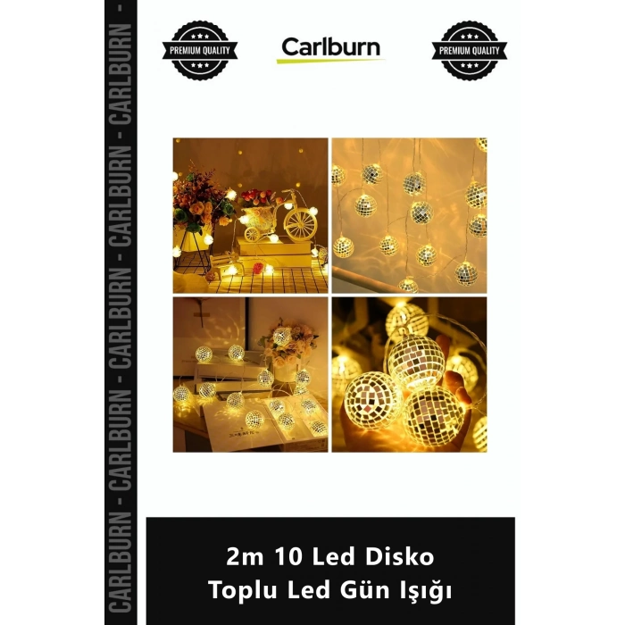 Özel Üretim Dekoratif Pilli 2 Fonksiyonlu 4cm Şık Aydınlatma 2m 10 Led Disko Toplu Led Gün Işığı