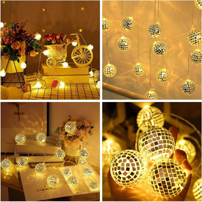 Özel Üretim Dekoratif Pilli 2 Fonksiyonlu 4cm Şık Aydınlatma 2m 10 Led Disko Toplu Led Gün Işığı