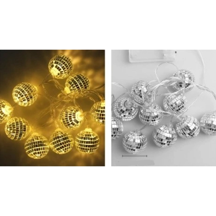 Özel Üretim Dekoratif Pilli 2 Fonksiyonlu 4cm Şık Aydınlatma 2m 10 Led Disko Toplu Led Gün Işığı