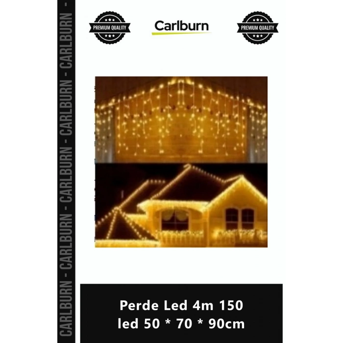Özel Üretim Gün Işığı 8 Fonksiyonlu Şeffaf Kablolu 19 Saçaklı Perde Led 4m 150 led 50 70 90cm