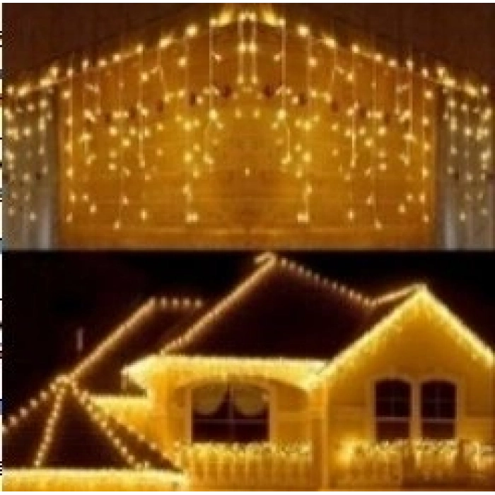 Özel Üretim Gün Işığı 8 Fonksiyonlu Şeffaf Kablolu 19 Saçaklı Perde Led 4m 150 led 50 70 90cm