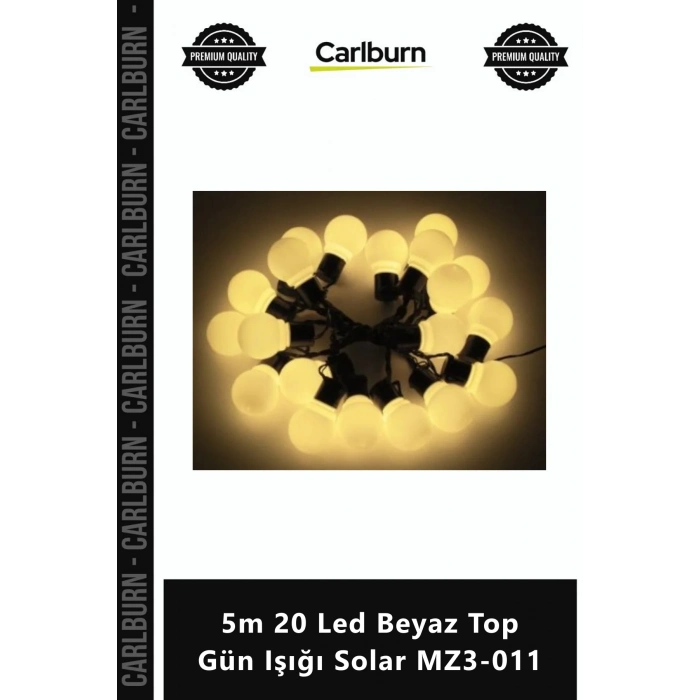 Özel Üretim Bahçe Aydınlatma Dekoratif Güneş Enerjili 5m 20 Led Beyaz Top Gün Işığı Solar MZ3011