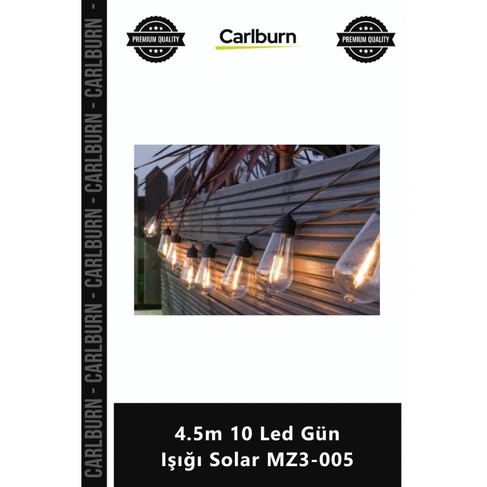 Özel Üretim 8 Fonksiyonlu Solar Panelli Bahçe Aydınlatma Dekor 45m 10 Led Gün Işığı Solar MZ3005
