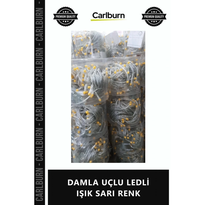 Özel Üretim 10 Metre Uzatmalı 8 Kademeli Dekoratif Şık Aydınlatma DAMLA UÇLU LEDLİ IŞIK SARI RENK