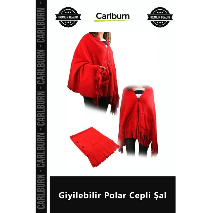 Özel Üretim Sıcak Tutan Yumuşak Kışlık Hırka Tarzı Şık Aksesuar Pratik Giyilebilir Polar Cepli Şal