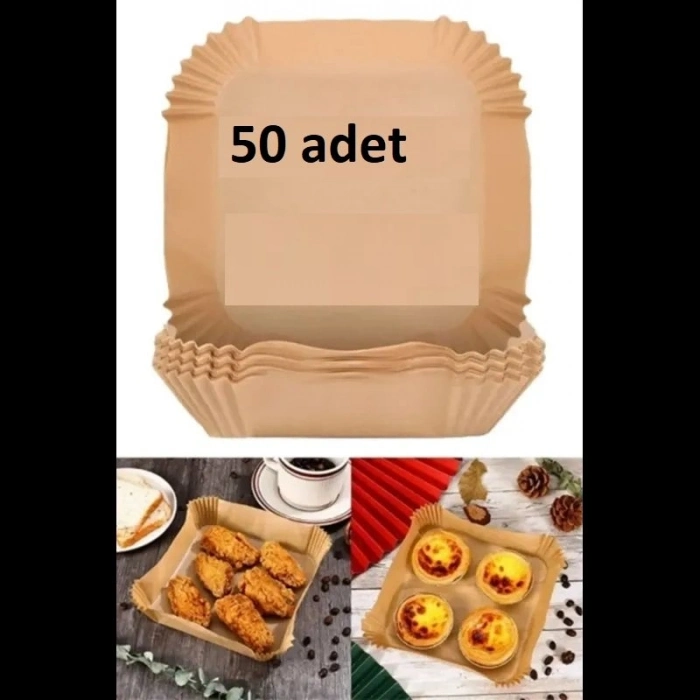 #Airfryer Uyumlu Yağ Geçirmez Yapışmaz Yanmaz Kesilmiş FRİTÖZ PİŞİRME KAĞIDI 50 ADET