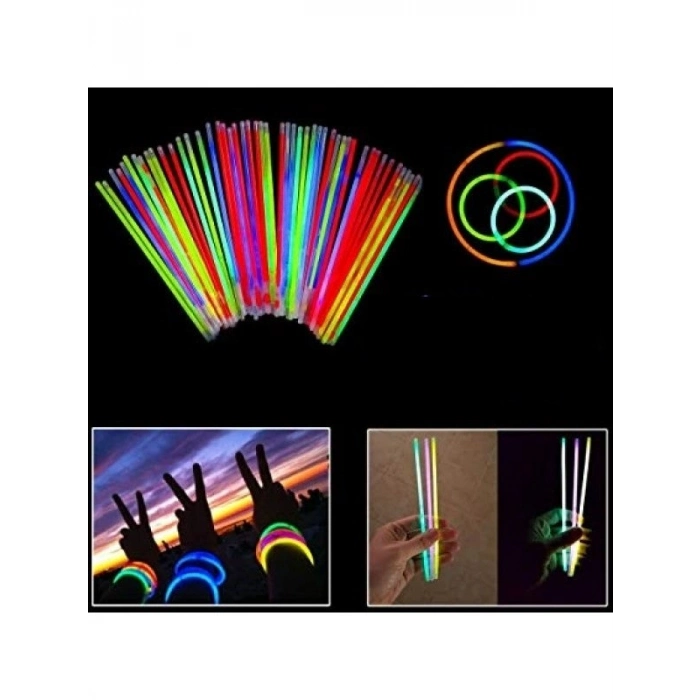 Özel Üretim Glow Stick Parti Konser Eğlence Kamp Düğün Kırılan Neon Renkli Fosforlu Çubuk 15 Li Pake