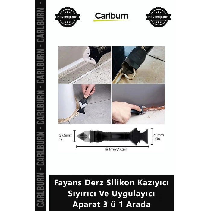 Özel Üretim Kaliteli Pratik Fayans Derz Silikon Kazıyıcı Sıyırıcı Uygulayıcı Aparat 3 ü 1 Arada