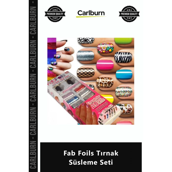 Özel Üretim Profesyonel Manikür Nail Art Göz Alıcı Renkler Şık Tasarım Fab Foils Tırnak Süsleme Seti
