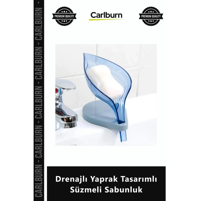 Özel Üretim Modern Şık Vantuzlu Banyo Mutfak Süngerlik Drenajlı Yaprak Tasarımlı Süzmeli Sabunluk