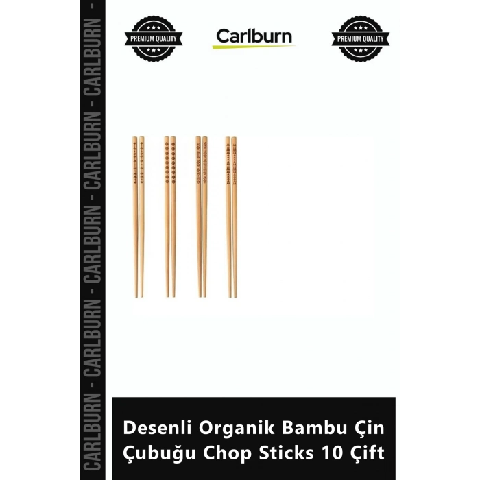 Özel Üretim Şık Kaymaz Hijyenik Doğal Mutfak Desenli Organik Bambu Çin Çubuğu Chop Sticks 10 Çift