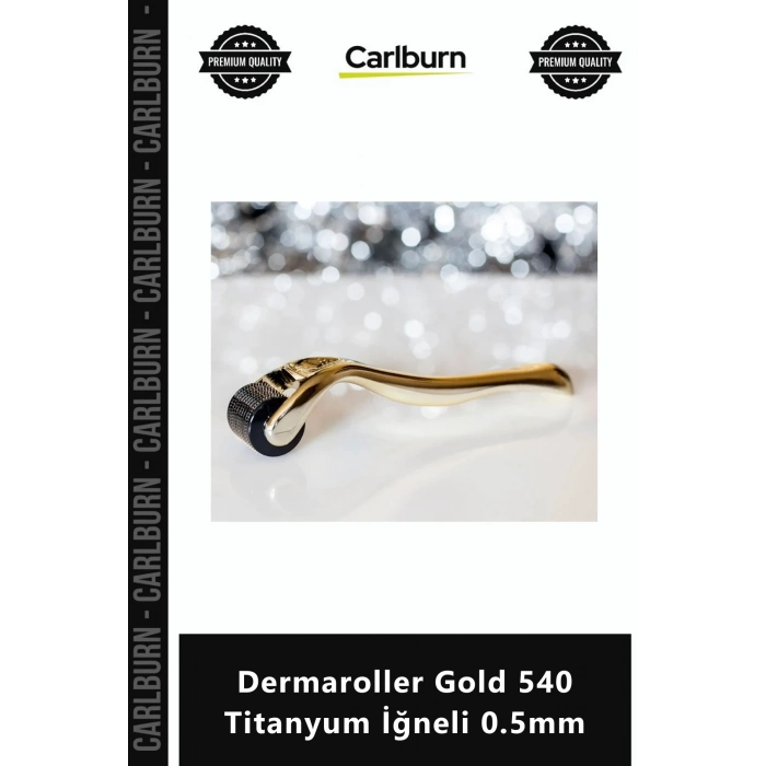 Özel Üretim Mesoroller Microneedling Akne Leke Karşıtı Dermaroller Gold 540 Titanyum İğneli 05mm