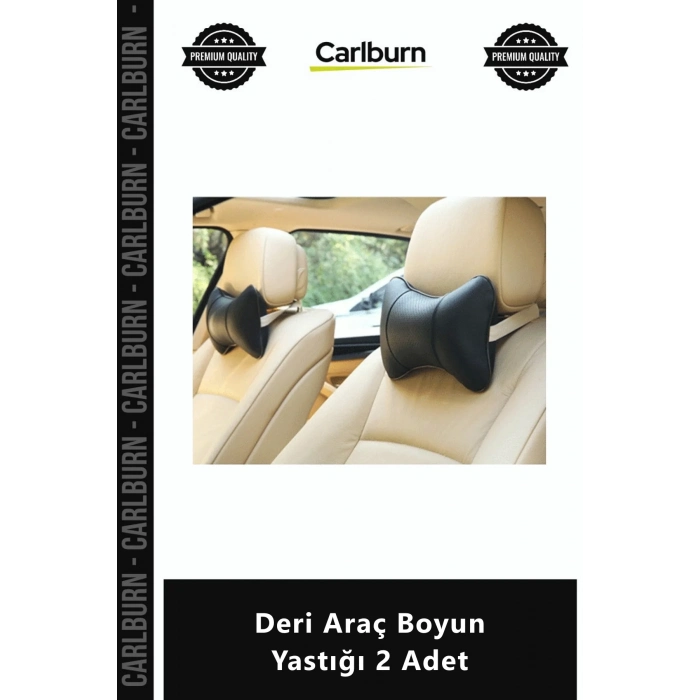 Özel Üretim Ortopedik Ergonomik Siyah Konforlu Yumuşak Destekleyici Oto Deri Araç Boyun Yastığı 2 Ad