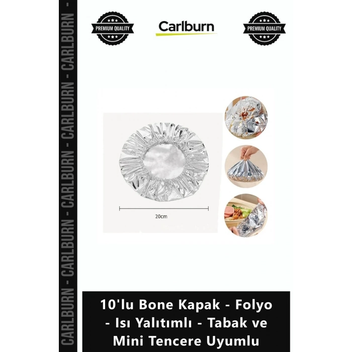 Özel Üretim Alüminyum Esnek 10lu Bone Kapak Folyo Isı Yalıtımlı Tabak Mini Tencere Uyumlu