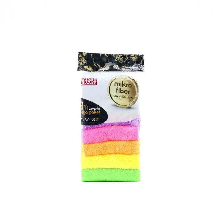 Özel Üretim Toz Emici Su Emici Yumuşak 8li Mikrofiber Temizlik Bezi Seti Renkli Leke Bırakmaz