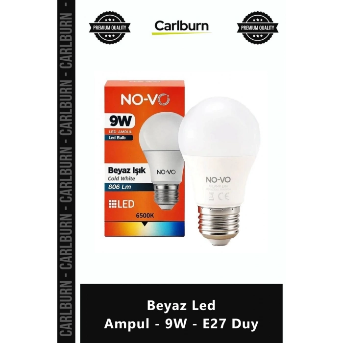 Özel Üretim 6500K Soğuk Beyaz Işık Tasarruflu Dayanıklı Parlak Beyaz Led Ampul 9W E27 Duy